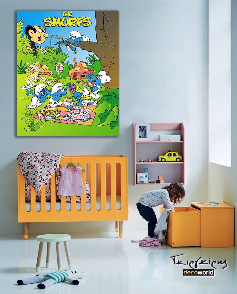 KNV0310 Παιδικός πίνακας σε καμβά Smurfs