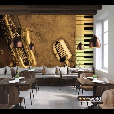 10511 Φωτοταπετσαρία τοίχου Μουσικά όργανα τζαζ
