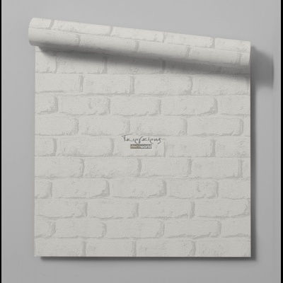 343011 Παιδική ταπετσαρία τοίχου με λευκό τούβλο  