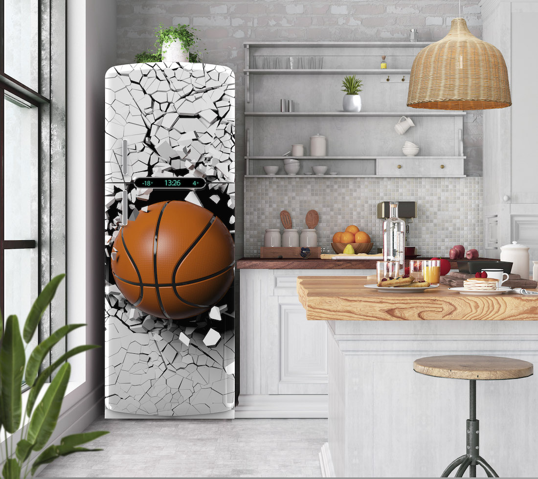 Αυτοκόλλητο ψυγείου μπάλα μπάσκετ PS209