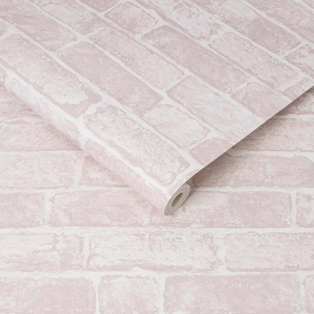 Ταπετσαρία τοίχου ροζ τούβλο 108591