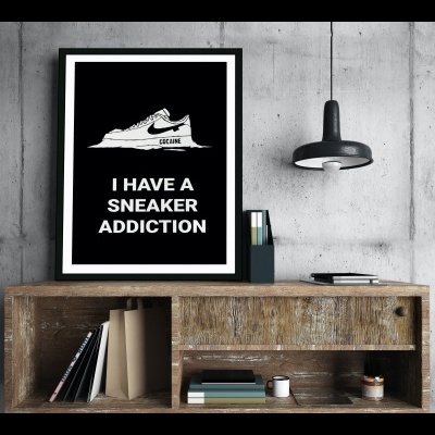 Ξύλινο Κάδρο Sneaker Addiction 30X40cm SNK91