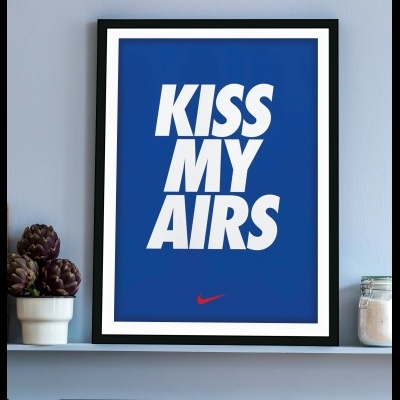 Ξύλινο Κάδρο Kiss My Airs_ Blue 30X40cm SNK133