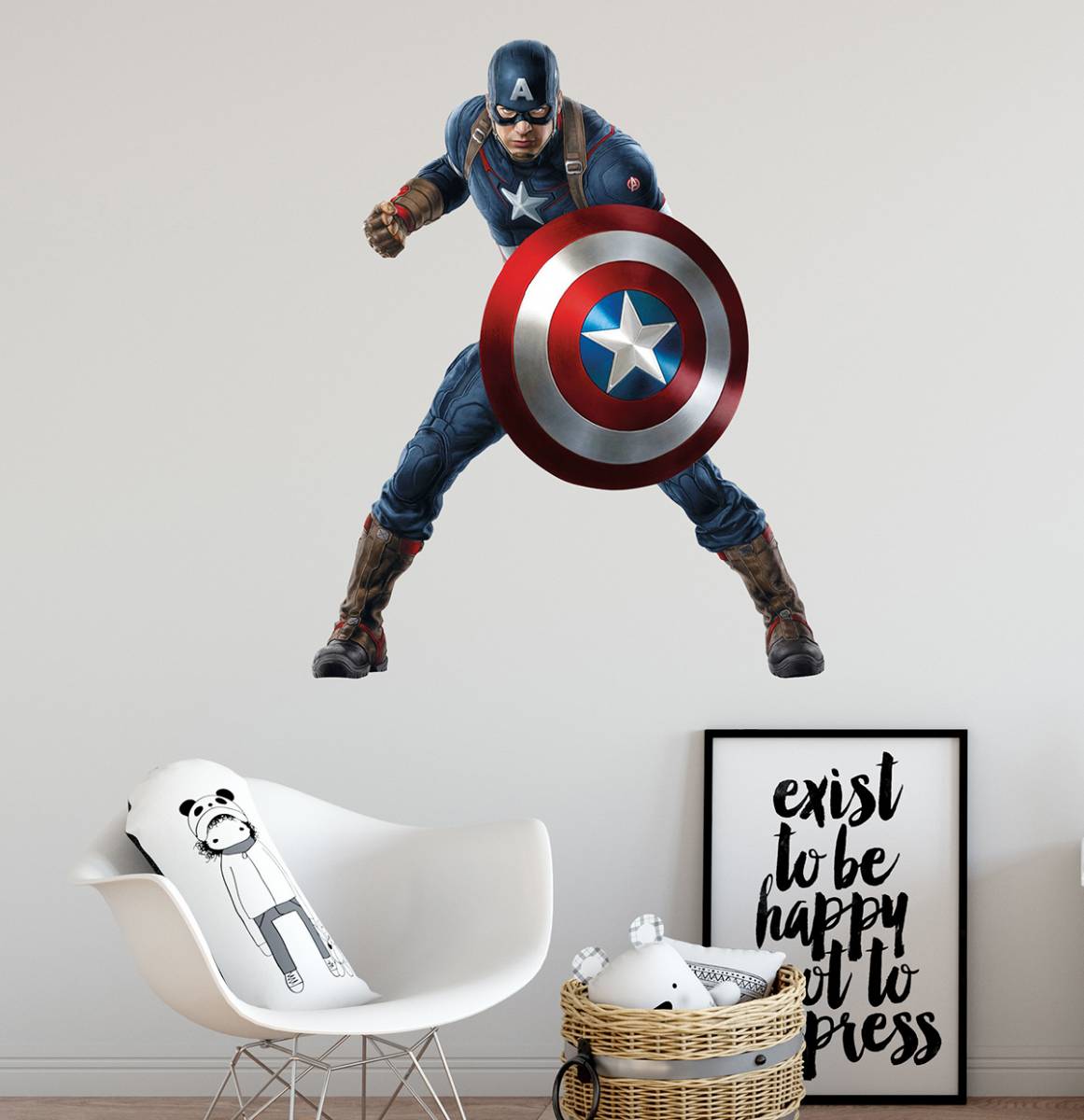 Παιδικό Αυτοκόλλητο Τοίχου - Captain America - Superheroes - Stick865
