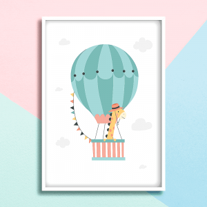Παιδικό πόστερ & κάδρο Καμηλοπαρδαλη στο Αερόστατο KD536