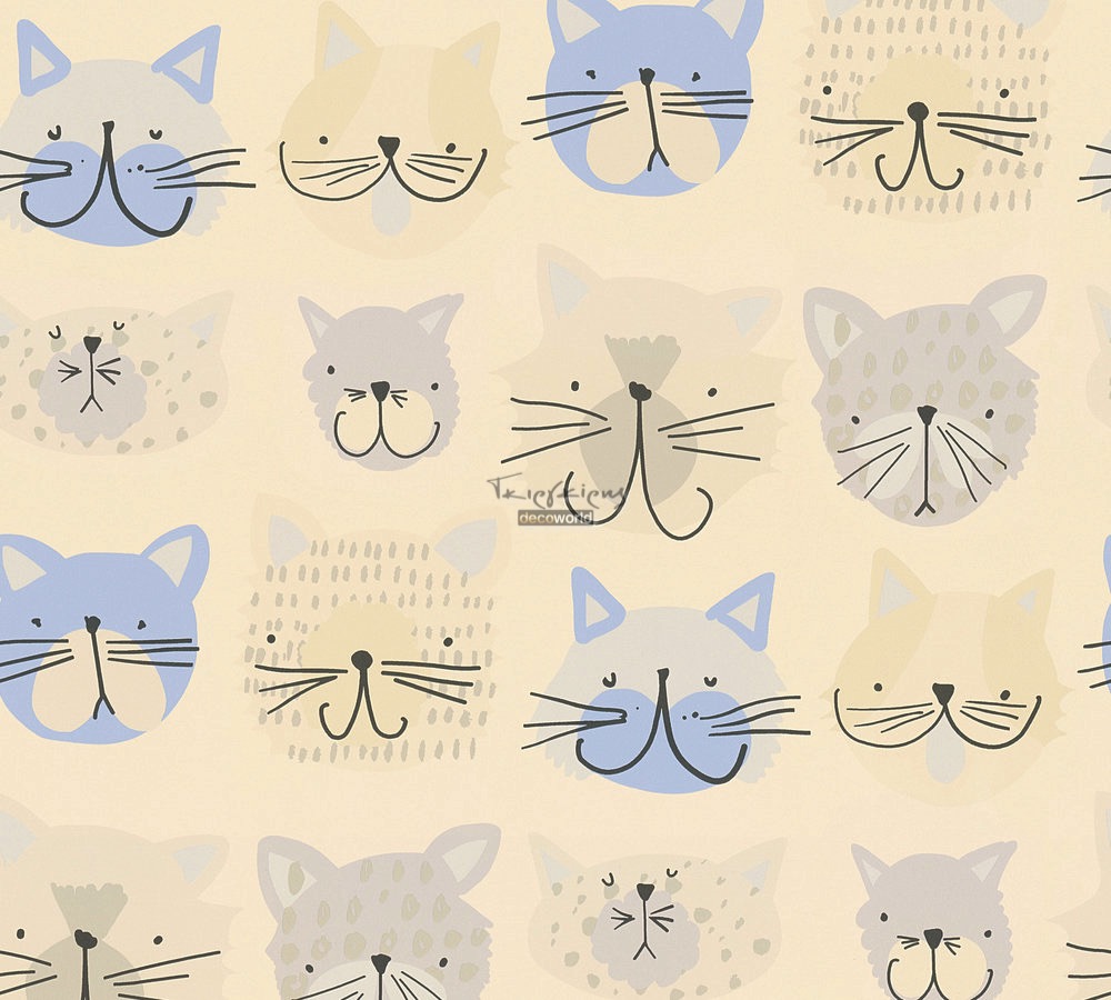 367541 Παιδική ταπετσαρία τοίχου με γάτες  