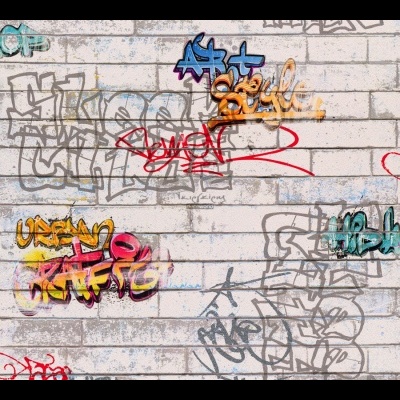 935611 Παιδική ταπετσαρία τοίχου με γκράφιτι 