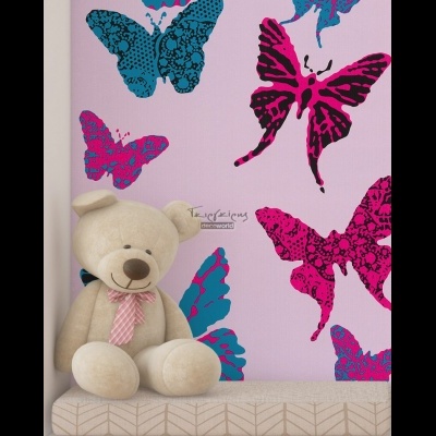 936342 Παιδική ταπετσαρία τοίχου με πεταλούδες