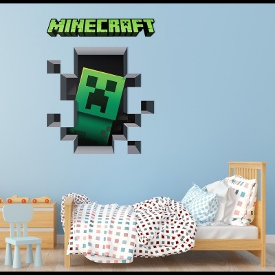 Παιδικό Αυτοκόλλητο Minecraft Οπτικό 3D παράθυρο Stick838