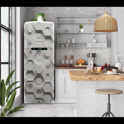 Αυτοκόλλητο ψυγείου κυψέλες 3D όψη PS102
