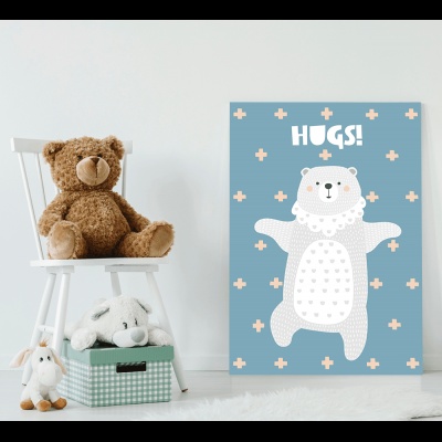 Παιδικός πίνακας σε καμβά Bear Hugs KNV0503